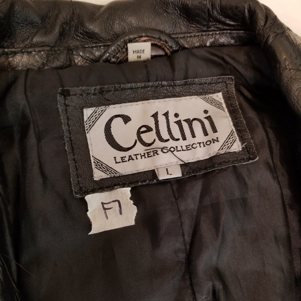 Cellini Vintage Leather Patchwork Bomber Jacket!! - image 5